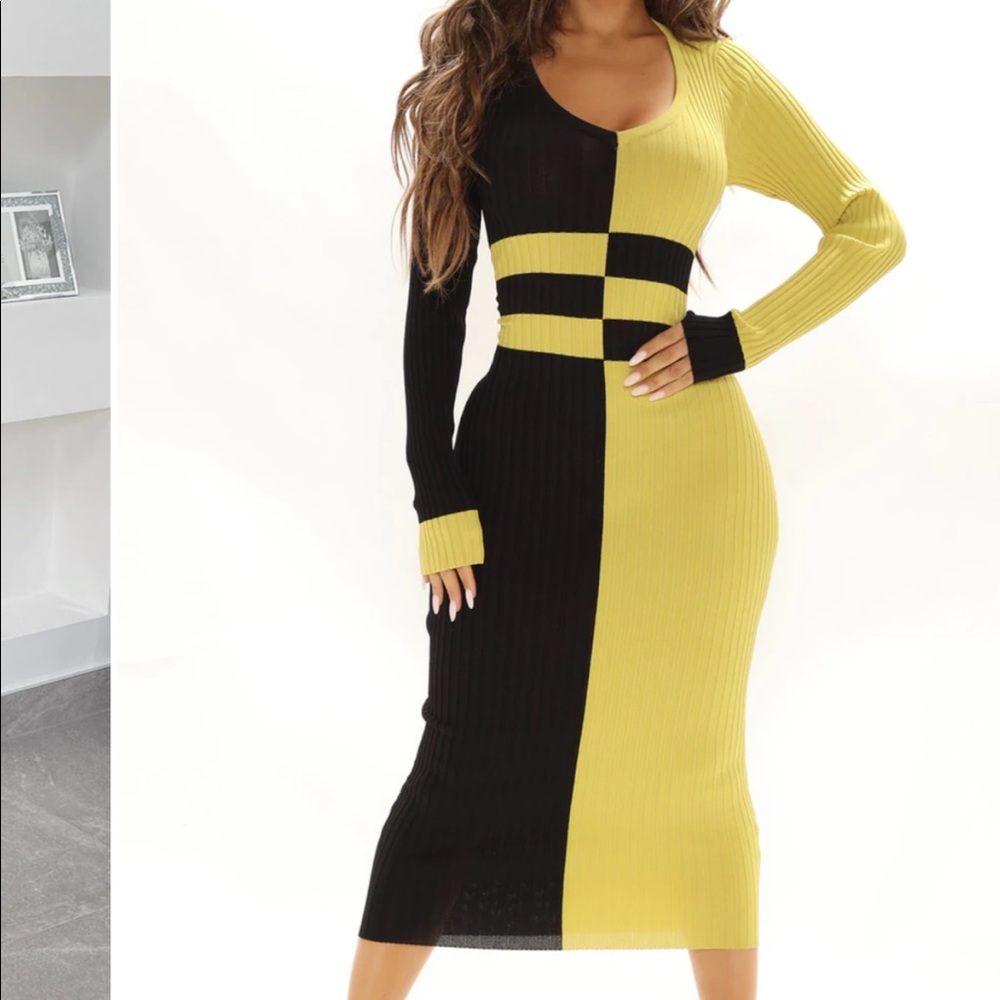 Black and Green Sweater dress